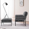 image:imageMCombo Modern Accent Chair with Ottoman Chenille Upholstered Leisure Sofa Chair for Small Space Living Room amp Bedroom 4071 BeigeGrey