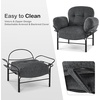 image:imageMCombo Modern Accent Chair with Ottoman Chenille Upholstered Leisure Sofa Chair for Small Space Living Room amp Bedroom 4071 BeigeGrey