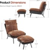 image:imageMCombo Modern Accent Chair with Ottoman Leathaire Fabric Armless Chair Upholstered Leisure Chairs for Small Space Living Room amp Bedroom LW951 SaddleSaddle