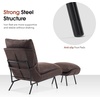 image:imageMCombo Modern Accent Chair with Ottoman Leathaire Fabric Armless Chair Upholstered Leisure Chairs for Small Space Living Room amp Bedroom LW951 SaddleDark Brown