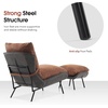 image:imageMCombo Modern Accent Chair with Ottoman Leathaire Fabric Armless Chair Upholstered Leisure Chairs for Small Space Living Room amp Bedroom LW951 SaddleSaddle