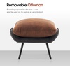 image:imageMCombo Modern Accent Chair with Ottoman Leathaire Fabric Armless Chair Upholstered Leisure Chairs for Small Space Living Room amp Bedroom LW951 SaddleSaddle