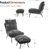 image:imageMCombo Modern Accent Chair with Ottoman Leathaire Fabric Armless Chair Upholstered Leisure Chairs for Small Space Living Room amp Bedroom LW951 SaddleDark Grey