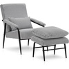 image:imageMCombo Modern Accent Chair with Ottoman Soft Fabric Club Armchair Upholstered Leisure Chair for Small Space Living Room amp Bedroom 41231