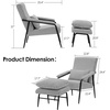image:imageMCombo Modern Accent Chair with Ottoman Soft Fabric Club Armchair Upholstered Leisure Chair for Small Space Living Room amp Bedroom 41231