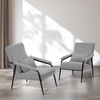 image:imageMCombo Modern Accent Chair with Ottoman Soft Fabric Club Armchair Upholstered Leisure Chair for Small Space Living Room amp Bedroom 41232