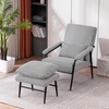 image:imageMCombo Modern Accent Chair with Ottoman Soft Fabric Club Armchair Upholstered Leisure Chair for Small Space Living Room amp Bedroom 41232