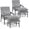 image:imageMCombo Modern Accent Chair with Ottoman Soft Fabric Club Armchair Upholstered Leisure Chair for Small Space Living Room amp Bedroom 41232