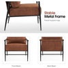 image:imageMCombo Modern Accent Chairs Armchair with Upholstered Cushion Leathaire Fabric Lounge Chairs for Living Room 4748 2 SaddleSaddle