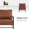 image:imageMCombo Modern Accent Chairs Armchair with Upholstered Cushion Leathaire Fabric Lounge Chairs for Living Room 4748 2 SaddleSaddle