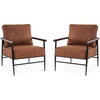 image:imageMCombo Modern Accent Chairs Armchair with Upholstered Cushion Leathaire Fabric Lounge Chairs for Living Room 4748 2 SaddleSaddle