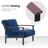 image:imageMCombo Modern Accent Chairs Chenille Upholstered Armchair Ergonomics Lounge Chair for Living Room HQ417 1 Dark BlueDark Blue