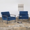image:imageMCombo Modern Accent Chairs Chenille Upholstered Armchair Ergonomics Lounge Chair for Living Room HQ417 1 Dark BlueDark Blue