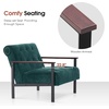 image:imageMCombo Modern Accent Chairs Chenille Upholstered Armchair Ergonomics Lounge Chair for Living Room HQ417 1 Dark BlueDark Green