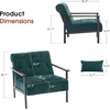 image:imageMCombo Modern Accent Chairs Chenille Upholstered Armchair Ergonomics Lounge Chair for Living Room HQ417 1 Dark BlueDark Green
