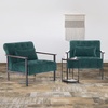 image:imageMCombo Modern Accent Chairs Chenille Upholstered Armchair Ergonomics Lounge Chair for Living Room HQ417 1 Dark BlueDark Green