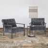 image:imageMCombo Modern Accent Chairs Chenille Upholstered Armchair Ergonomics Lounge Chair for Living Room HQ417 1 Dark BlueDark Grey