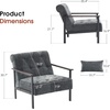 image:imageMCombo Modern Accent Chairs Chenille Upholstered Armchair Ergonomics Lounge Chair for Living Room HQ417 1 Dark BlueDark Grey
