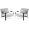 image:imageMCombo Modern Accent Chairs Chenille Upholstered Armchair Ergonomics Lounge Chair for Living Room HQ417 1 Dark BlueSilver White