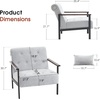 image:imageMCombo Modern Accent Chairs Chenille Upholstered Armchair Ergonomics Lounge Chair for Living Room HQ417 1 Dark BlueSilver White