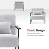 image:imageMCombo Modern Accent Chairs Chenille Upholstered Armchair Ergonomics Lounge Chair for Living Room HQ417 1 Dark BlueSilver White
