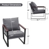 image:imageMCombo Modern Accent Chairs Faux Leather Upholstered Living Room Armchairs Waiting Room Guest Chair for Bedroom Office HQ304 1 GreyGrey