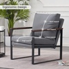 image:imageMCombo Modern Accent Chairs Faux Leather Upholstered Living Room Armchairs Waiting Room Guest Chair for Bedroom Office HQ304 1 GreyGrey