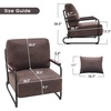 image:imageMCombo Modern Accent Chairs Upholstered Reading Chair Wooden Armrests Guest Chair for Living Room Bedroom Office HQ102 1 SaddleBrown