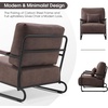 image:imageMCombo Modern Accent Chairs Upholstered Reading Chair Wooden Armrests Guest Chair for Living Room Bedroom Office HQ102 1 SaddleBrown