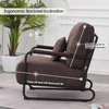 image:imageMCombo Modern Accent Chairs Upholstered Reading Chair Wooden Armrests Guest Chair for Living Room Bedroom Office HQ102 1 SaddleBrown