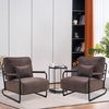 image:imageMCombo Modern Accent Chairs Upholstered Reading Chair Wooden Armrests Guest Chair for Living Room Bedroom Office HQ102 1 SaddleBrown