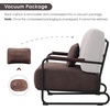 image:imageMCombo Modern Accent Chairs Upholstered Reading Chair Wooden Armrests Guest Chair for Living Room Bedroom Office HQ102 1 SaddleBrown