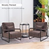 image:imageMCombo Modern Accent Chairs Upholstered Reading Chair Wooden Armrests Guest Chair for Living Room Bedroom Office HQ102 1 SaddleBrown