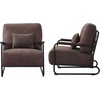 image:imageMCombo Modern Accent Chairs Upholstered Reading Chair Wooden Armrests Guest Chair for Living Room Bedroom Office HQ102 1 SaddleBrown