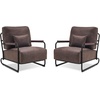 image:imageMCombo Modern Accent Chairs Upholstered Reading Chair Wooden Armrests Guest Chair for Living Room Bedroom Office HQ102 1 SaddleBrown