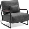 image:imageMCombo Modern Accent Chairs Upholstered Reading Chair Wooden Armrests Guest Chair for Living Room Bedroom Office HQ102 1 SaddleGrey