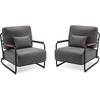 image:imageMCombo Modern Accent Chairs Upholstered Reading Chair Wooden Armrests Guest Chair for Living Room Bedroom Office HQ102 1 SaddleGrey