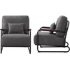 image:imageMCombo Modern Accent Chairs Upholstered Reading Chair Wooden Armrests Guest Chair for Living Room Bedroom Office HQ102 1 SaddleGrey