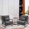 image:imageMCombo Modern Accent Chairs Upholstered Reading Chair Wooden Armrests Guest Chair for Living Room Bedroom Office HQ102 1 SaddleGrey