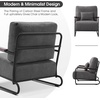 image:imageMCombo Modern Accent Chairs Upholstered Reading Chair Wooden Armrests Guest Chair for Living Room Bedroom Office HQ102 1 SaddleGrey