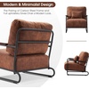 image:imageMCombo Modern Accent Chairs Upholstered Reading Chair Wooden Armrests Guest Chair for Living Room Bedroom Office HQ102 1 SaddleSaddle