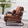 image:imageMCombo Modern Accent Chairs Upholstered Reading Chair Wooden Armrests Guest Chair for Living Room Bedroom Office HQ102 1 SaddleSaddle