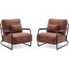 image:imageMCombo Modern Accent Chairs Upholstered Reading Chair Wooden Armrests Guest Chair for Living Room Bedroom Office HQ102 1 SaddleSaddle