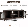 image:imageMCombo Modern TV Stand for 65 Inch TV 60 Inch Entertainment Center with Solid Rubber Wood Storage Space for Living Room Wooden TV Console with Glass Door Adjustable Feet TV325