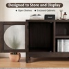 image:imageMCombo Modern TV Stand for 65 Inch TV 60 Inch Entertainment Center with Solid Rubber Wood Storage Space for Living Room Wooden TV Console with Glass Door Adjustable Feet TV325