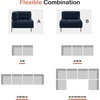 image:imageMCombo Modular Sofa Couch with Removable Cushion Accent Sofa Chair Upholstered for Living Room Apartment Office Ivory Corner SeatBlue