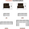 image:imageMCombo Modular Sofa Couch with Removable Cushion Accent Sofa Chair Upholstered for Living Room Apartment Office Ivory Corner SeatChocolate