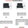 image:imageMCombo Modular Sofa Couch with Removable Cushion Accent Sofa Chair Upholstered for Living Room Apartment Office Ivory Corner SeatGrey