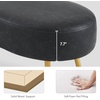 image:imageMCombo Ottoman Bench Faux Leather Upholstered Footstool with Storage Packet Bed End Benches Waiting Room Chairs for Living Room Entryway W725 Dark Grey