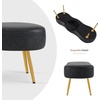 image:imageMCombo Ottoman Bench Faux Leather Upholstered Footstool with Storage Packet Bed End Benches Waiting Room Chairs for Living Room Entryway W725 Dark Grey